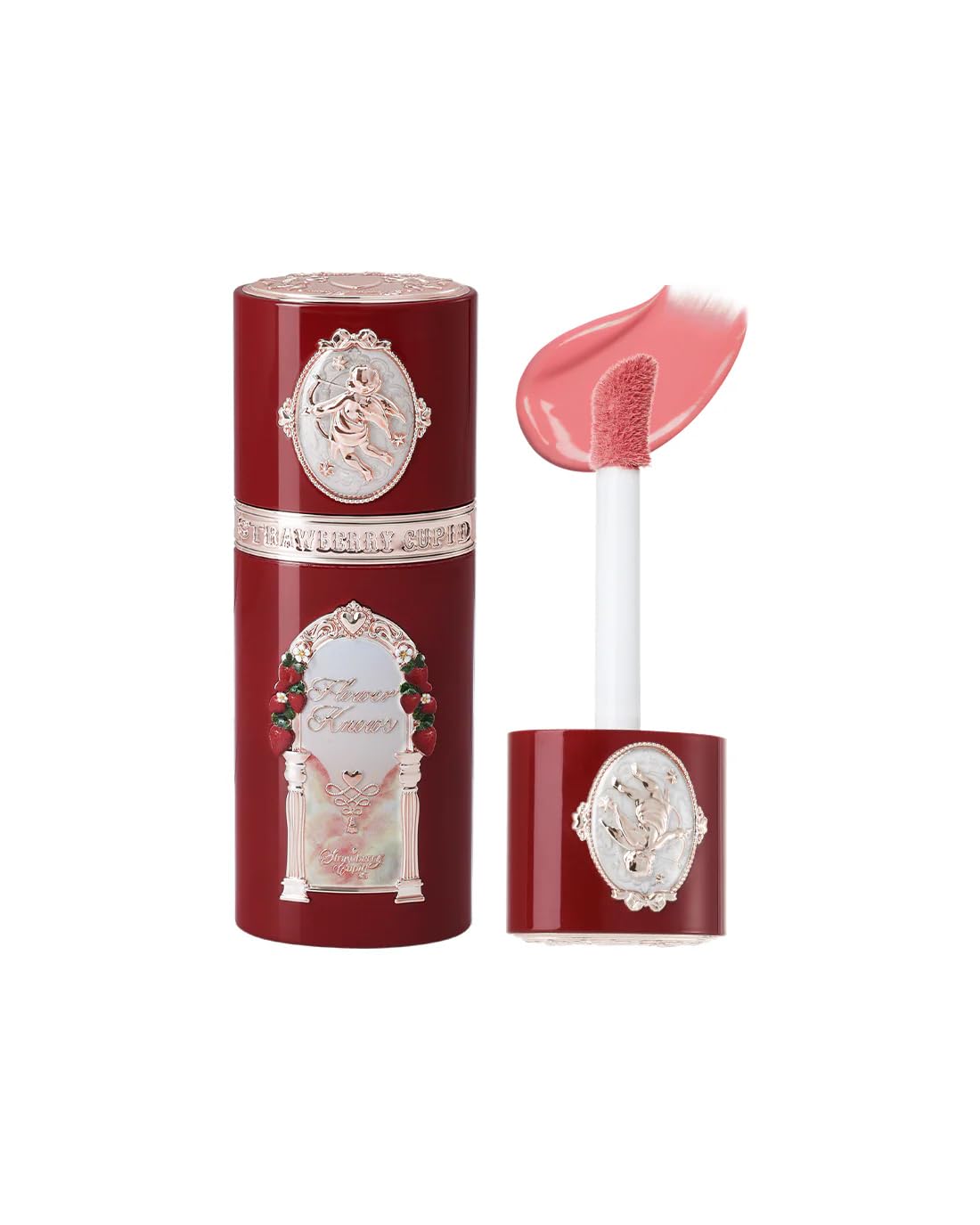 Flower Knows Strawberry Cupid All Day Glow Liquid Blush,Water- & Sweat-Resistant Blush for Cheeks,Blendable Dewy Finish with Hydrating Formula (01 Frosty Strawberry,0.25 Fl Oz)