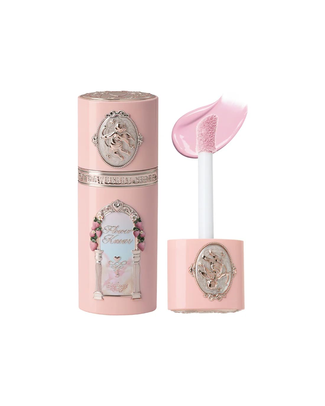 Flower Knows Strawberry Cupid All Day Glow Liquid Blush,Water- & Sweat-Resistant Blush for Cheeks,Blendable Dewy Finish with Hydrating Formula (01 Frosty Strawberry,0.25 Fl Oz)