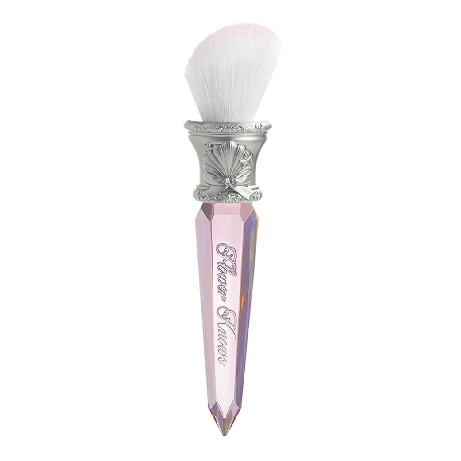 Flower Knows Shell's Jewel Angled Blush Brush,Soft Powder Blush Brush For Cheeks,Face Makeup Brush For A Sculpted Look,Lightweihgt,Vegan & Cruelty-Free(Crystal Pink)