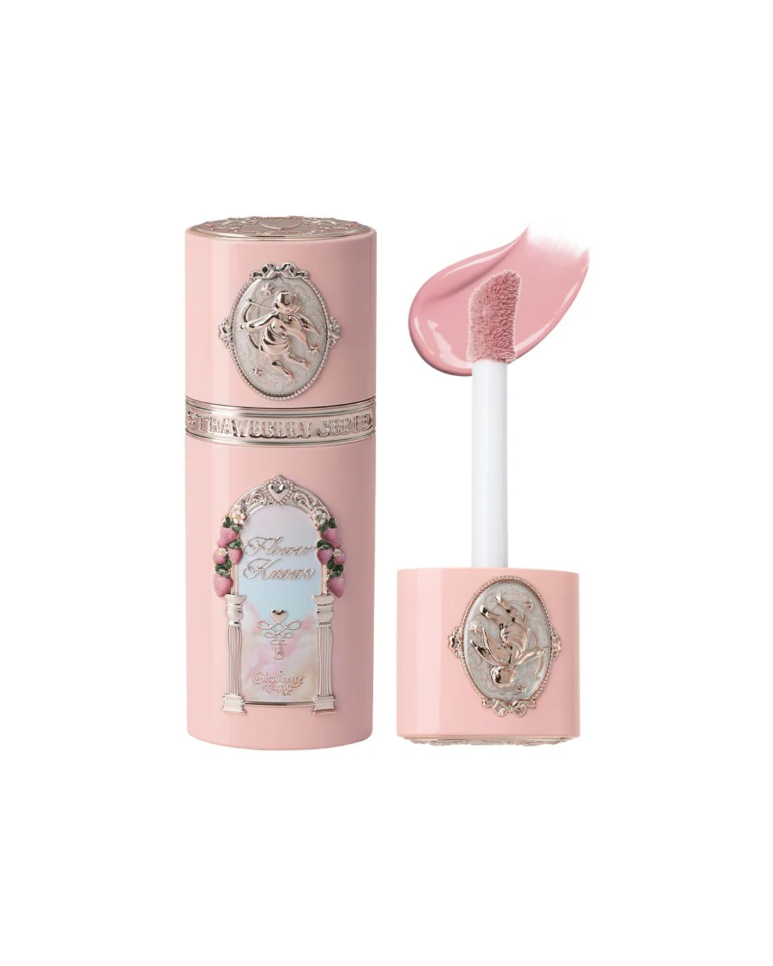 Flower Knows Strawberry Cupid All Day Glow Liquid Blush,Water- & Sweat-Resistant Blush for Cheeks,Blendable Dewy Finish with Hydrating Formula (01 Frosty Strawberry,0.25 Fl Oz)