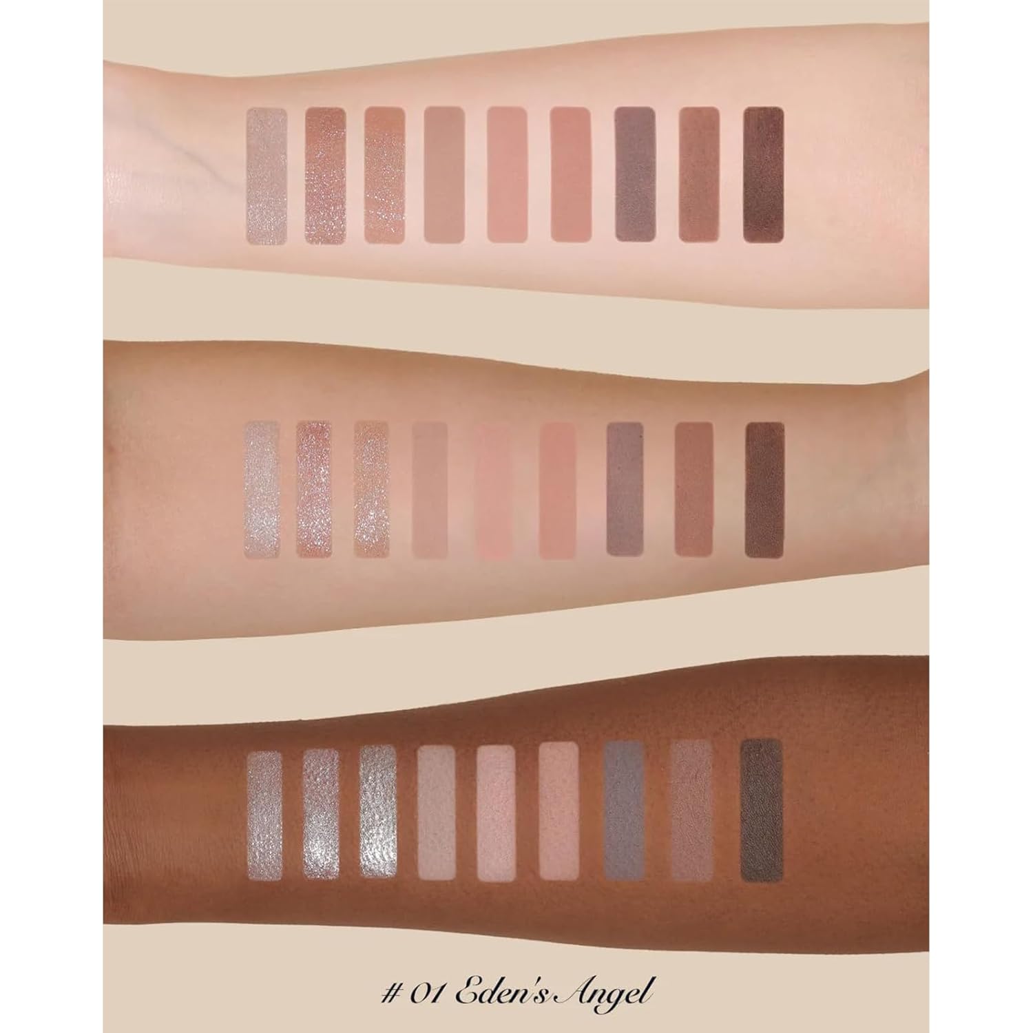 Flower Knows Little Angel 9-Color Eyeshadow Palette - 6 Matte+3 Shimmer Neutral Shades,Long-lasting,Easy-to-apply & Highly Pigmented Goth Eye Shadow(01 Edens Angel,0.37 Oz)