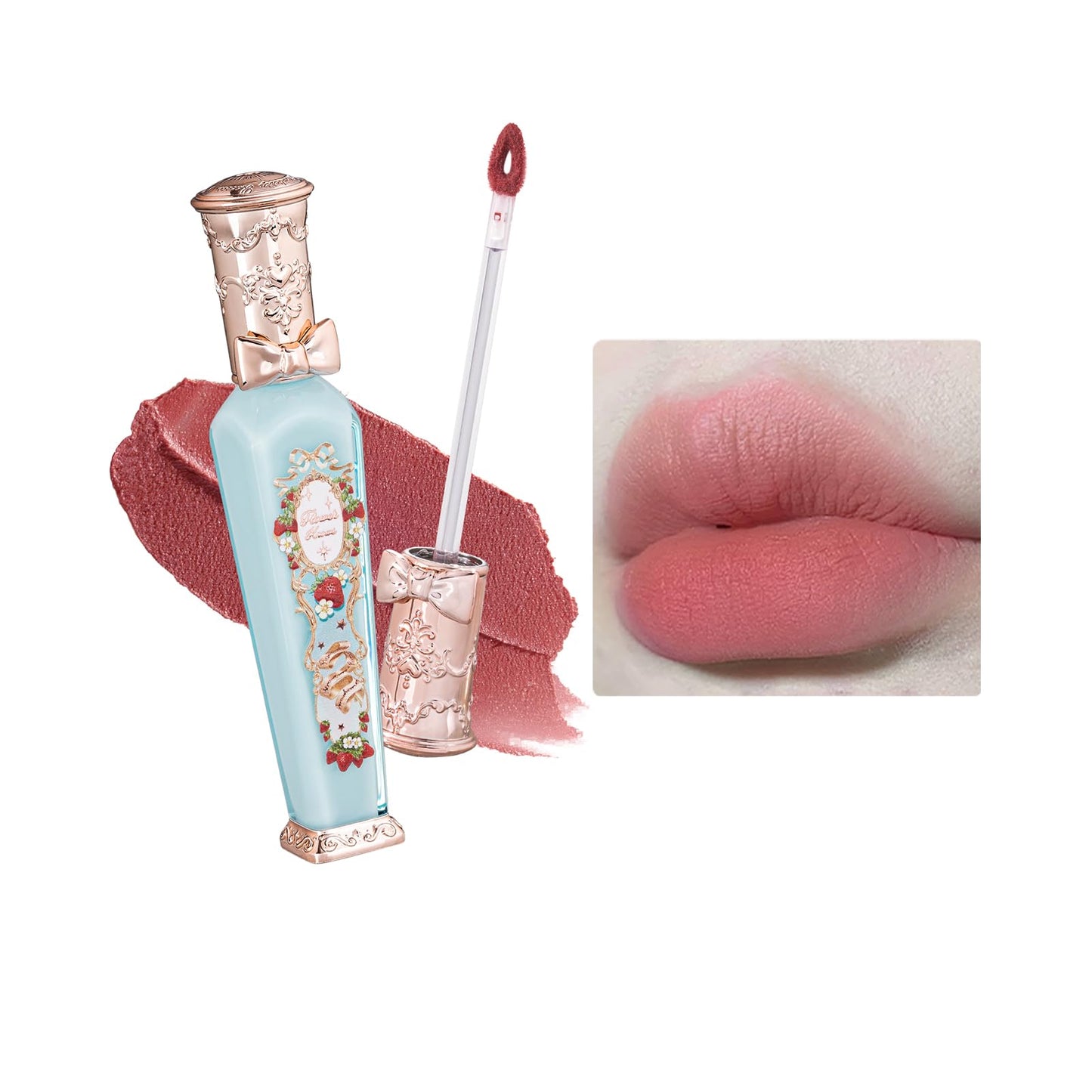 Flower Knows Strawberry Rococo Cloud Lip Cream,Velvety Matte Liquid Lipstick,Red Lipstick,Long Lasting Lip Stain,Kiss-proof Blurred Lipstick for Girls&Women,0.12 Fl Oz(S08 Velvet Redwood)