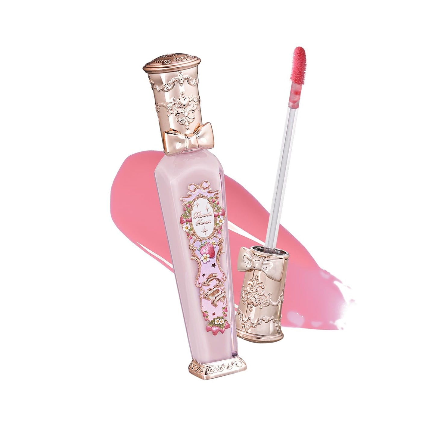 Flower Knows Violet Strawberry Rococo Glowy Lip Gloss,Moisturizing Shine Lip Oil,Hydrating Glitter Lip Plumper Makeup for Girls&Women,Vegan & Cruelty-Free,0.12 Fl Oz,1 Count(G02 Rasberry Booze)