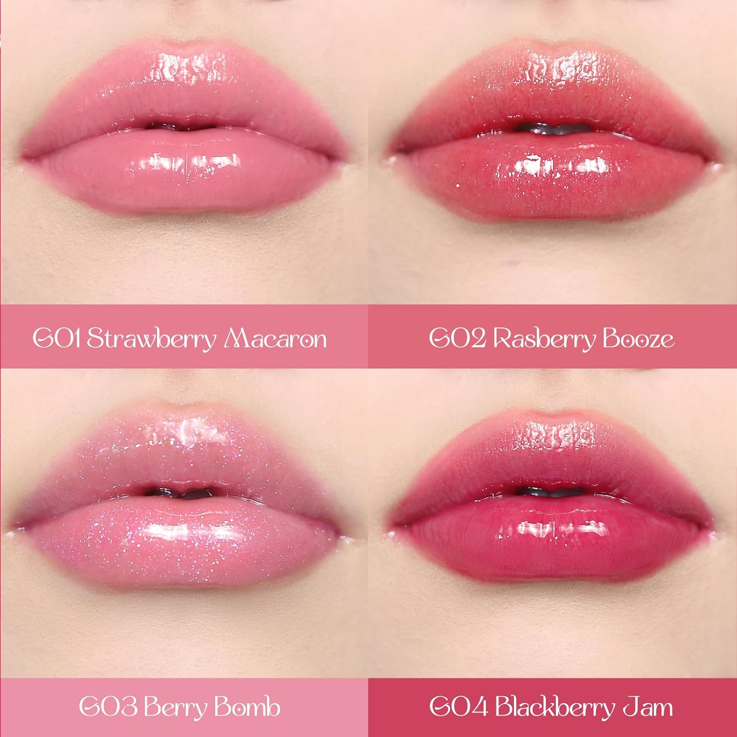 Flower Knows Violet Strawberry Rococo Glowy Lip Gloss,Moisturizing Shine Lip Oil,Hydrating Glitter Lip Plumper Makeup for Girls&Women,Vegan & Cruelty-Free,0.12 Fl Oz,1 Count(G02 Rasberry Booze)