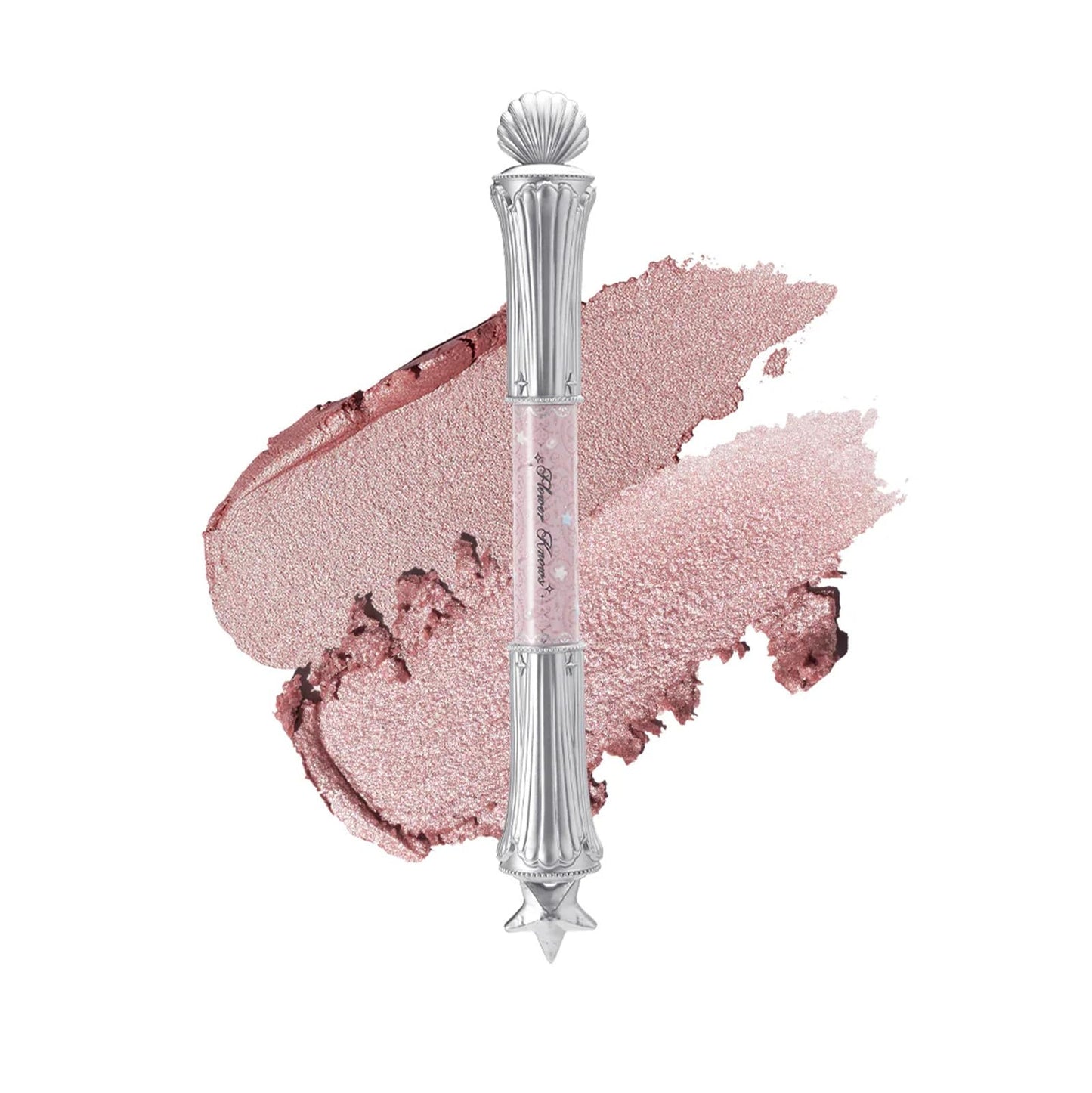 Flower Knows Shell's Jewel 2-in-1 Under Eye Highlighter Stick,Smudge-Proof Creamy Shimmer EyeShadow Stick,Dual-Color Highlighter,Convenient Multi-Use Makeup Pencil,(01 Vanilla White)