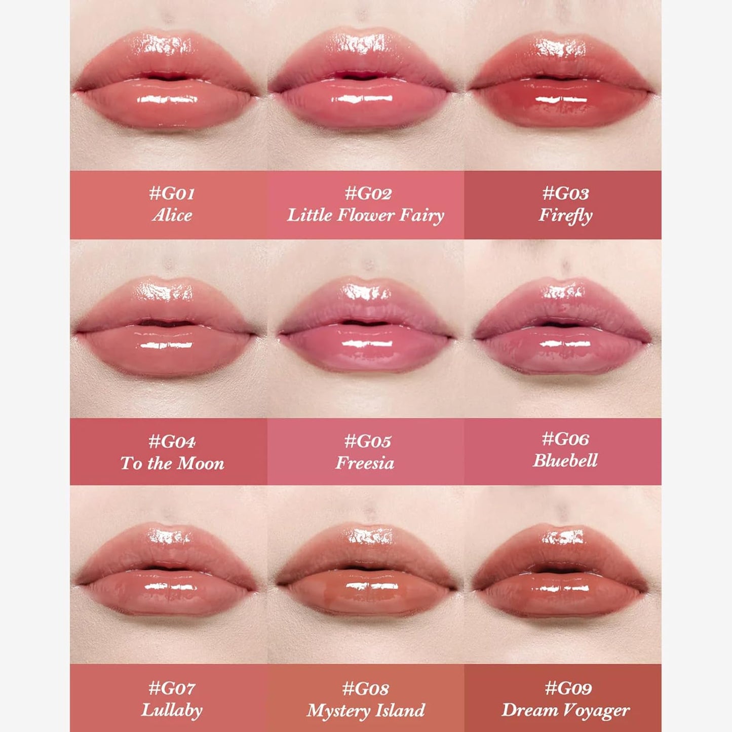 Flower Knows Midsummer Fairytales Coating Lip Lacquer,Glowy Non-Fading Lip Gloss,Hydrating Tinted Lip Oil for Girls&Women,Vegan & Cruelty Free,0.17Fl Oz(G04 To the Moon)