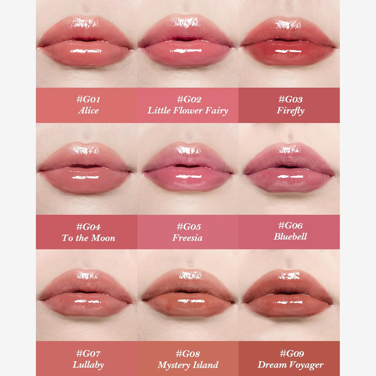 Flower Knows Midsummer Fairytales Coating Lip Lacquer,Glowy Non-Fading Lip Gloss,Hydrating Tinted Lip Oil for Girls&Women,Vegan & Cruelty Free,0.17Fl Oz(G04 To the Moon)