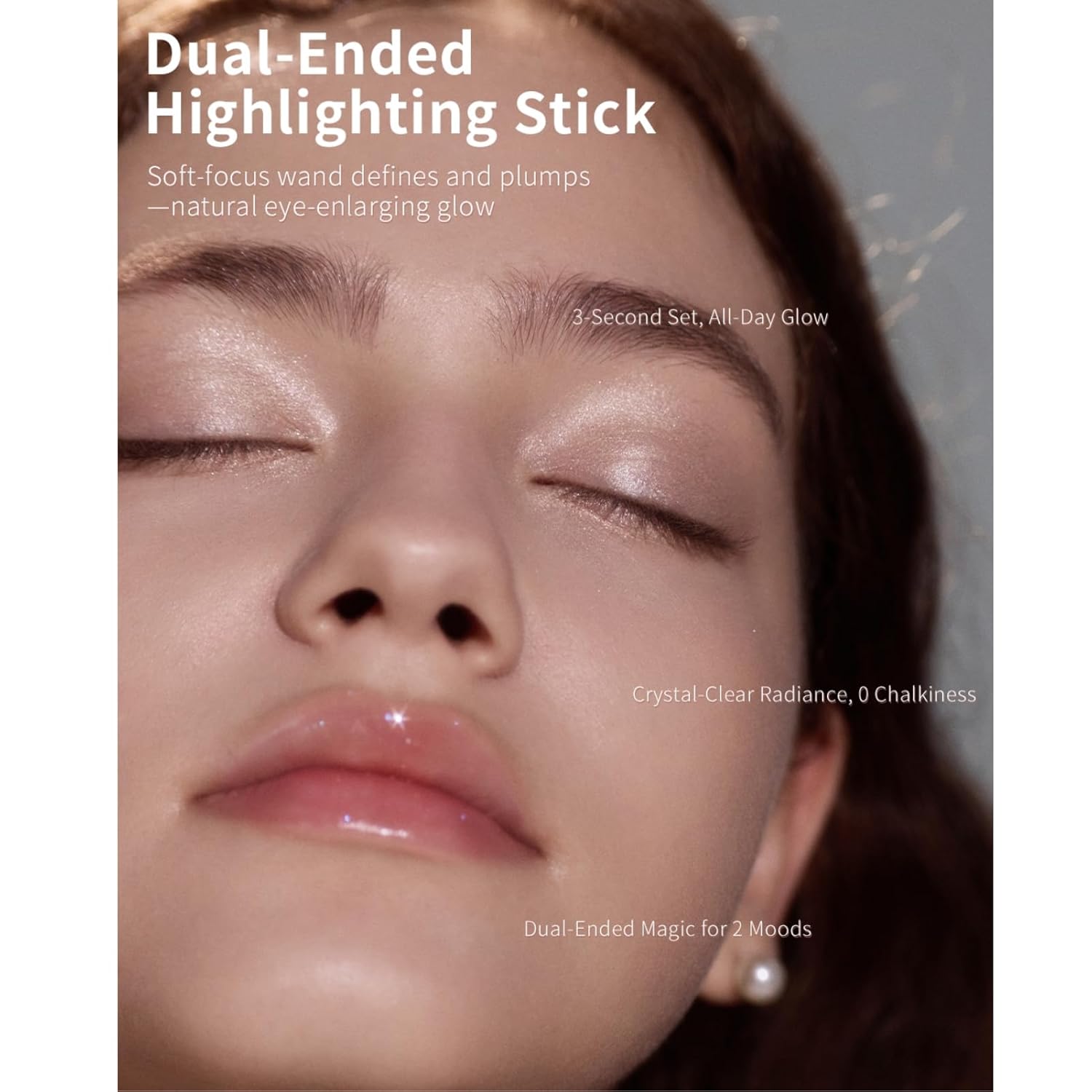 Flower Knows Shell's Jewel 2-in-1 Under Eye Highlighter Stick,Smudge-Proof Creamy Shimmer EyeShadow Stick,Dual-Color Highlighter,Convenient Multi-Use Makeup Pencil,(01 Vanilla White)